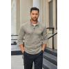 COOFANDY Men’s Quarter Button Henley Sweater Casual Knitted Sweatshirt Mock Neck Thermal Fleece Pullover Sweater with Pocket(Khaki)