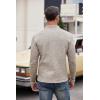 COOFANDY Men’s Quarter Button Henley Sweater Casual Knitted Sweatshirt Mock Neck Thermal Fleece Pullover Sweater with Pocket(Light Khaki)