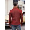 COOFANDY Men’s Quarter Button Henley Sweater Casual Knitted Sweatshirt Mock Neck Thermal Fleece Pullover Sweater with Pocket(Wine Red)