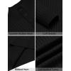 COOFANDY Mens Quarter Button Sweater Long Sleeve Stand Collar Sweaters Casual Knitted Ribbed Dress Pullover(A-black)