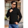 COOFANDY Mens Quarter Button Sweater Long Sleeve Stand Collar Sweaters Casual Knitted Ribbed Dress Pullover(A-black)