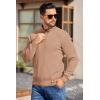 COOFANDY Mens Quarter Button Sweater Long Sleeve Stand Collar Sweaters Casual Knitted Ribbed Dress Pullover(Apricot)