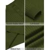 COOFANDY Mens Quarter Button Sweater Long Sleeve Stand Collar Sweaters Casual Knitted Ribbed Dress Pullover(Army Green)