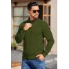 COOFANDY Mens Quarter Button Sweater Long Sleeve Stand Collar Sweaters Casual Knitted Ribbed Dress Pullover(Army Green)