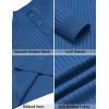 COOFANDY Mens Quarter Button Sweater Long Sleeve Stand Collar Sweaters Casual Knitted Ribbed Dress Pullover(Blue)