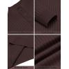 COOFANDY Mens Quarter Button Sweater Long Sleeve Stand Collar Sweaters Casual Knitted Ribbed Dress Pullover(Brown)