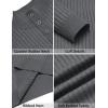 COOFANDY Mens Quarter Button Sweater Long Sleeve Stand Collar Sweaters Casual Knitted Ribbed Dress Pullover(Dark Grey)
