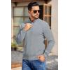COOFANDY Mens Quarter Button Sweater Long Sleeve Stand Collar Sweaters Casual Knitted Ribbed Dress Pullover(Light Grey)