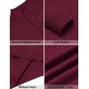 COOFANDY Mens Quarter Button Sweater Long Sleeve Stand Collar Sweaters Casual Knitted Ribbed Dress Pullover(Wine Red)