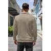 COOFANDY Mens Quarter Pullover Quilted Sweatshirt Casual Knit Long Sleeve Mock Neck Sweater Waffle Collared Pullover(Khaki)