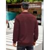 COOFANDY Mens Quarter Sweatshirt Quilted Long Sleeve Mock Neck Active Sweater Waffle Pullover Polo Shirts With Pockets(Red)