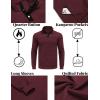 COOFANDY Mens Quarter Sweatshirt Quilted Long Sleeve Mock Neck Active Sweater Waffle Pullover Polo Shirts With Pockets(Red)