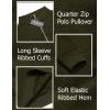 COOFANDY Men’s Quarter Zip Pullover Casual Long Sleeve Sweater Slim Fit Sweater Mock Neck Polo Sweater(Army Green)