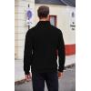 COOFANDY Men’s Quarter Zip Pullover Casual Long Sleeve Sweater Slim Fit Sweater Mock Neck Polo Sweater(Black)