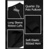 COOFANDY Men’s Quarter Zip Pullover Casual Long Sleeve Sweater Slim Fit Sweater Mock Neck Polo Sweater(Black)