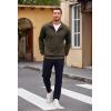 COOFANDY Men’s Quarter Zip Pullover Casual Long Sleeve Sweater Slim Fit Sweater Mock Neck Polo Sweater(Brown)