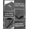 COOFANDY Men’s Quarter Zip Pullover Casual Long Sleeve Sweater Slim Fit Sweater Mock Neck Polo Sweater(Dark Gray)