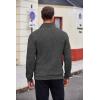 COOFANDY Men’s Quarter Zip Pullover Casual Long Sleeve Sweater Slim Fit Sweater Mock Neck Polo Sweater(Dark Gray)
