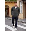 COOFANDY Men’s Quarter Zip Pullover Casual Long Sleeve Sweater Slim Fit Sweater Mock Neck Polo Sweater(Dark Gray)