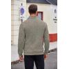 COOFANDY Men’s Quarter Zip Pullover Casual Long Sleeve Sweater Slim Fit Sweater Mock Neck Polo Sweater(Khaki)