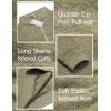 COOFANDY Men’s Quarter Zip Pullover Casual Long Sleeve Sweater Slim Fit Sweater Mock Neck Polo Sweater(Khaki)