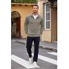 COOFANDY Men’s Quarter Zip Pullover Casual Long Sleeve Sweater Slim Fit Sweater Mock Neck Polo Sweater(Khaki)