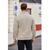COOFANDY Men’s Quarter Zip Pullover Casual Long Sleeve Sweater Slim Fit Sweater Mock Neck Polo Sweater(Light Khaki)
