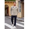 COOFANDY Men’s Quarter Zip Pullover Casual Long Sleeve Sweater Slim Fit Sweater Mock Neck Polo Sweater(Light Khaki)