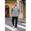 COOFANDY Men’s Quarter Zip Pullover Casual Long Sleeve Sweater Slim Fit Sweater Mock Neck Polo Sweater(Middle Gray)