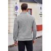 COOFANDY Men’s Quarter Zip Pullover Casual Long Sleeve Sweater Slim Fit Sweater Mock Neck Polo Sweater(Middle Gray)