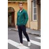 COOFANDY Men’s Quarter Zip Pullover Casual Long Sleeve Sweater Slim Fit Sweater Mock Neck Polo Sweater(Peacock Blue)