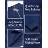 COOFANDY Men’s Quarter Zip Pullover Casual Long Sleeve Sweater Slim Fit Sweater Mock Neck Polo Sweater(Royal Blue)