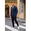 COOFANDY Men’s Quarter Zip Pullover Casual Long Sleeve Sweater Slim Fit Sweater Mock Neck Polo Sweater(Royal Blue)