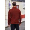 COOFANDY Men’s Quarter Zip Pullover Casual Long Sleeve Sweater Slim Fit Sweater Mock Neck Polo Sweater(Wine Red)