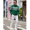 COOFANDY Mens Quarter Zip Pullover Slim Fit Lightweight Knit Pullover Sweaters Casual Polo Sweater(Christmas Green & White)
