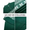 COOFANDY Mens Quarter Zip Pullover Slim Fit Lightweight Knit Pullover Sweaters Casual Polo Sweater(Christmas Green & White)