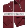 COOFANDY Mens Quarter Zip Pullover Slim Fit Lightweight Knit Pullover Sweaters Casual Polo Sweater(Wine Red)