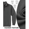 COOFANDY Mens Quarter Zip Pullover Sweatshirts Lightweight Long Sleeve Mock Neck Sweater Polo(Dark Grey)
