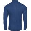 COOFANDY Men’s Quarter Zip Sweater Slim Fit Casual Knitted Turtleneck Pullover Mock Neck Polo Sweater(Blue)