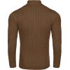 COOFANDY Men’s Quarter Zip Sweater Slim Fit Casual Knitted Turtleneck Pullover Mock Neck Polo Sweater(Coffee Brown)