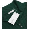 COOFANDY Men’s Quarter Zip Sweater Slim Fit Casual Knitted Turtleneck Pullover Mock Neck Polo Sweater(Dark Green)