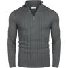 COOFANDY Men’s Quarter Zip Sweater Slim Fit Casual Knitted Turtleneck Pullover Mock Neck Polo Sweater(Dark Grey)