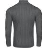 COOFANDY Men’s Quarter Zip Sweater Slim Fit Casual Knitted Turtleneck Pullover Mock Neck Polo Sweater(Dark Grey)