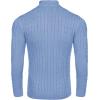 COOFANDY Men’s Quarter Zip Sweater Slim Fit Casual Knitted Turtleneck Pullover Mock Neck Polo Sweater(Light Blue)