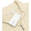 COOFANDY Men’s Quarter Zip Sweater Slim Fit Casual Knitted Turtleneck Pullover Mock Neck Polo Sweater(Light Khaki)