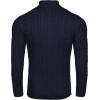COOFANDY Men’s Quarter Zip Sweater Slim Fit Casual Knitted Turtleneck Pullover Mock Neck Polo Sweater(Navy Blue)
