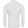 COOFANDY Men’s Quarter Zip Sweater Slim Fit Casual Knitted Turtleneck Pullover Mock Neck Polo Sweater(White)