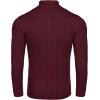 COOFANDY Men’s Quarter Zip Sweater Slim Fit Casual Knitted Turtleneck Pullover Mock Neck Polo Sweater(Wine Red)