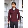 COOFANDY Men’s Quarter Zip Sweaters Slim Fit Lightweight Cotton Knitted Casual Mock Neck Pullover Sweaters(1-wine Red)