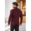 COOFANDY Men’s Quarter Zip Sweaters Slim Fit Lightweight Cotton Knitted Casual Mock Neck Pullover Sweaters(1-wine Red)